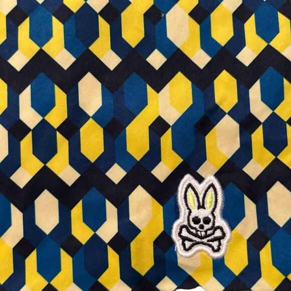 Psycho Bunny "Everett" Blue & Yellow Graphic Print Swim Trunks Size 1XLT NEW - Picture 5 of 10